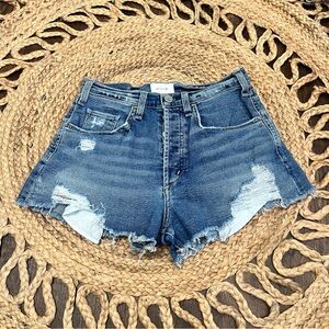 McGuire Button Fly High Rise Cutoff Denim Shorts 26